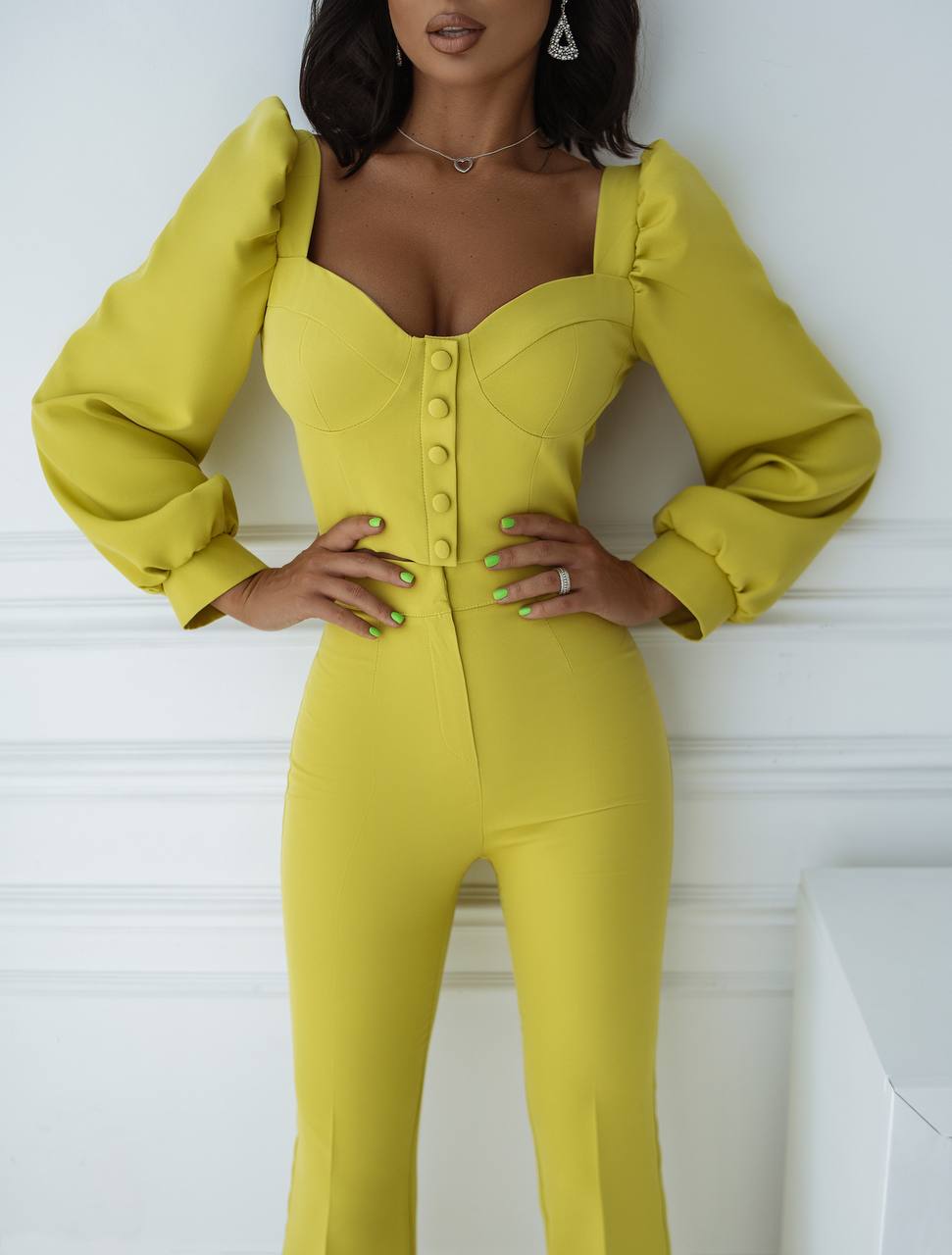 Sweetheart Top & Flared Pants 2-Piece Set