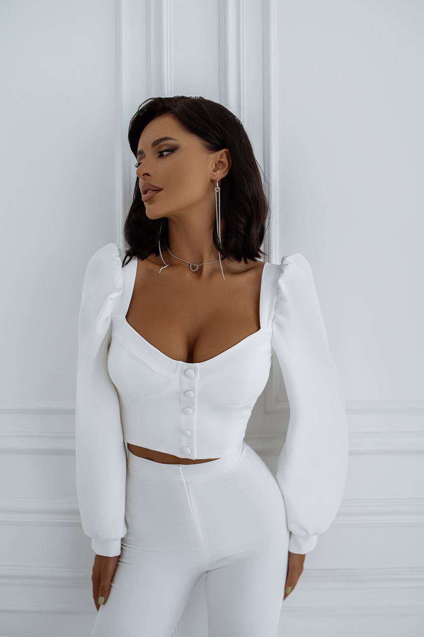 Sweetheart Top & Flared Pants 2-Piece Set