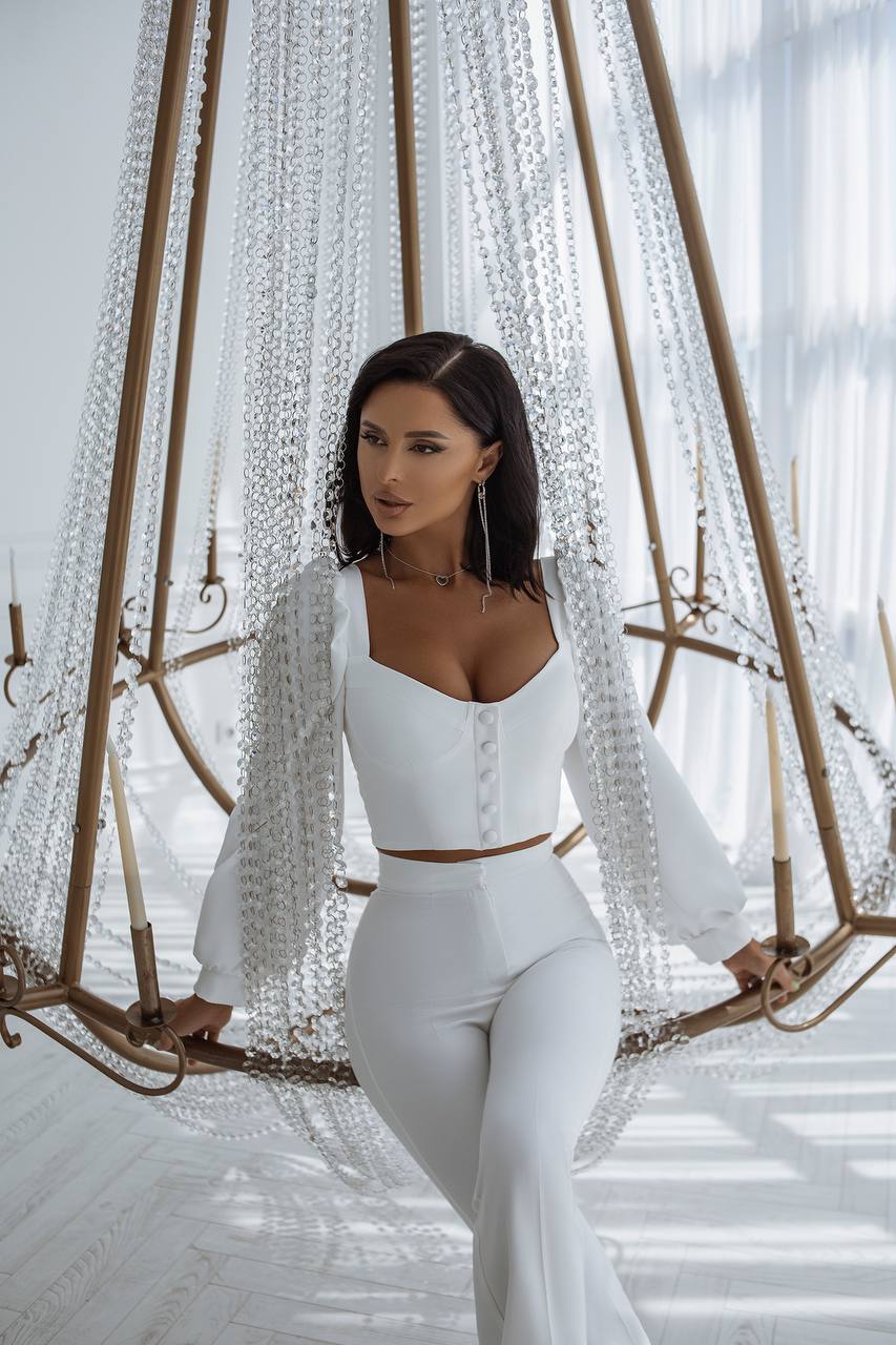 Sweetheart Top & Flared Pants 2-Piece Set