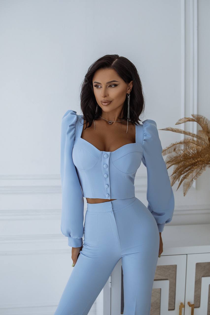 Sweetheart Top & Flared Pants 2-Piece Set