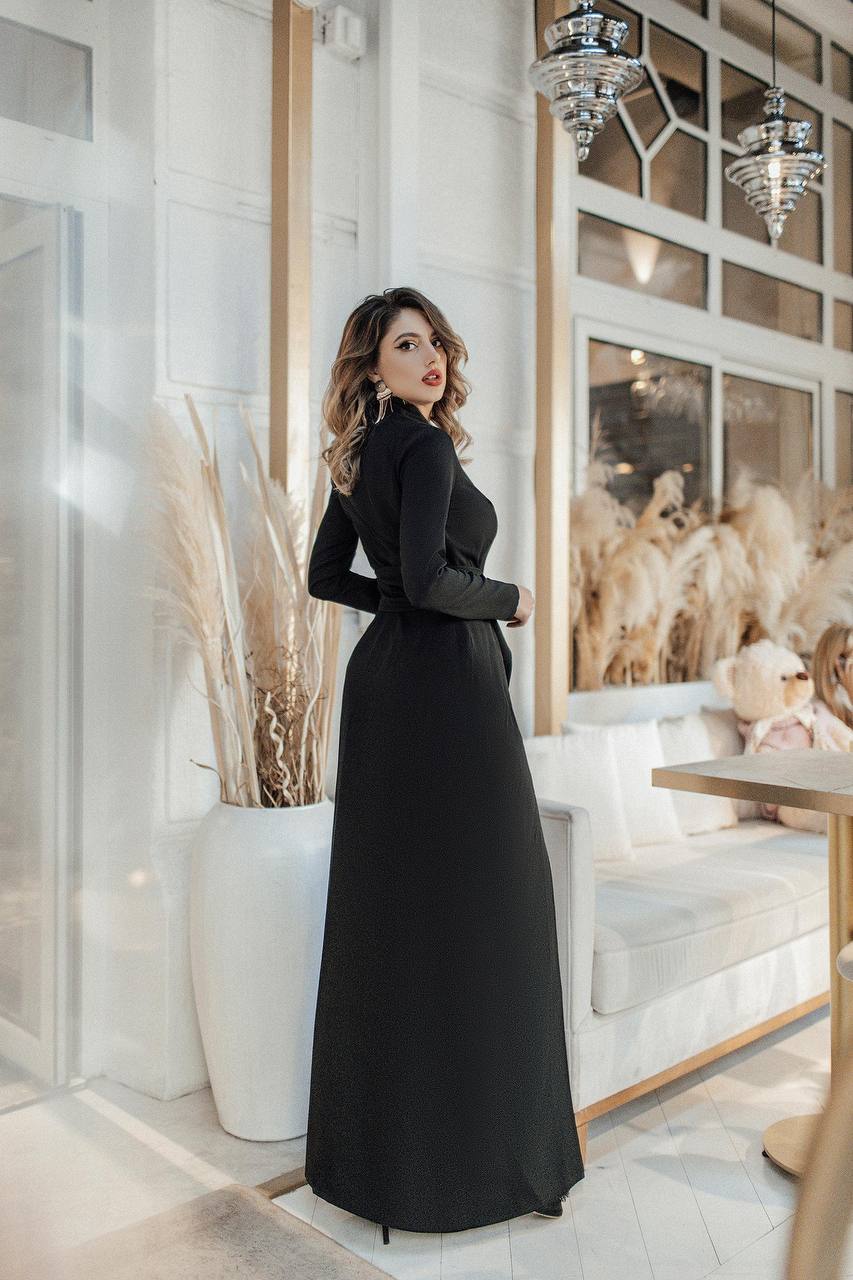 Wrap Long Sleeve Maxi Dress