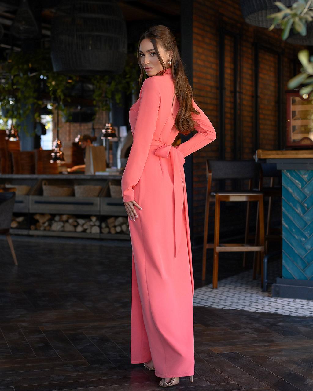 Wrap Long Sleeve Maxi Dress