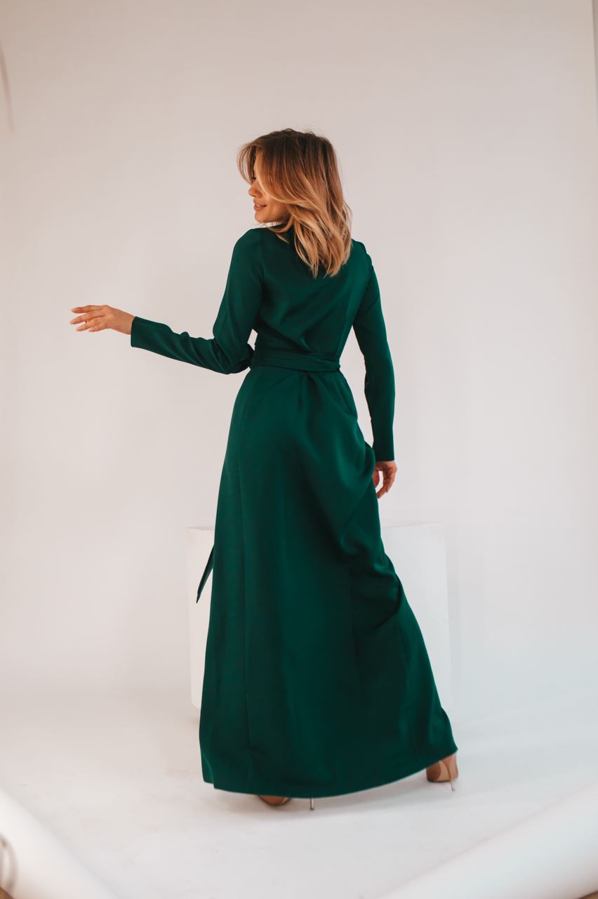 Wrap Long Sleeve Maxi Dress