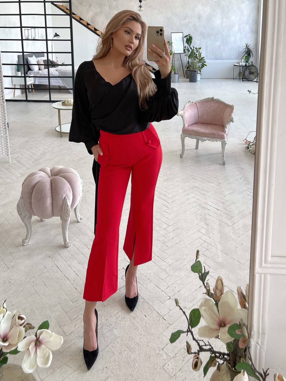 High Waist Pocketed Сulottes Pants