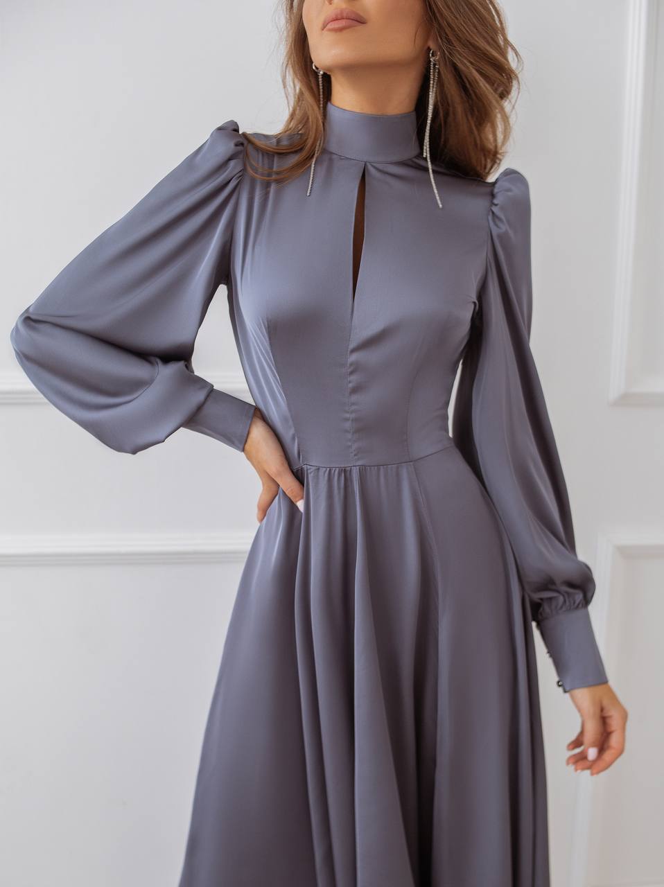 Silk Long Sleeve Maxi Dress
