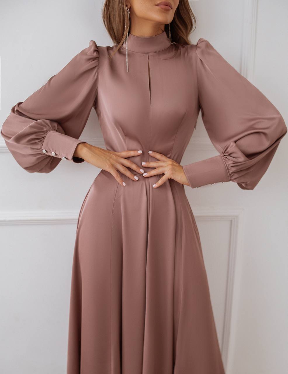 Silk Long Sleeve Maxi Dress