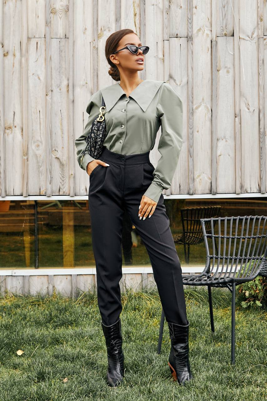 High Waisted Regular Fit Pants