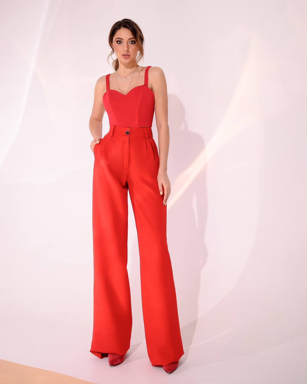 Waist Fitted Palazzo Pants
