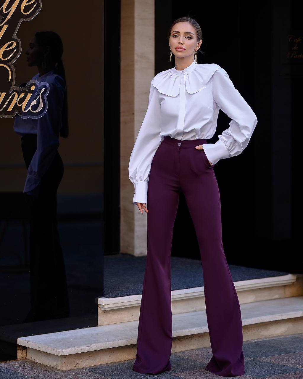 Waist Fitted Flared Pants