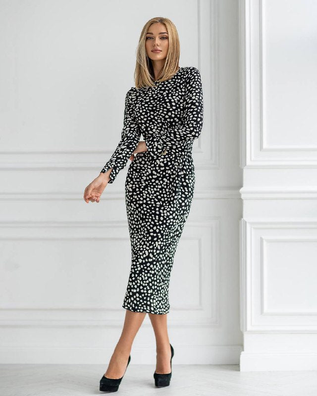 Long-Sleeve Midi Dress