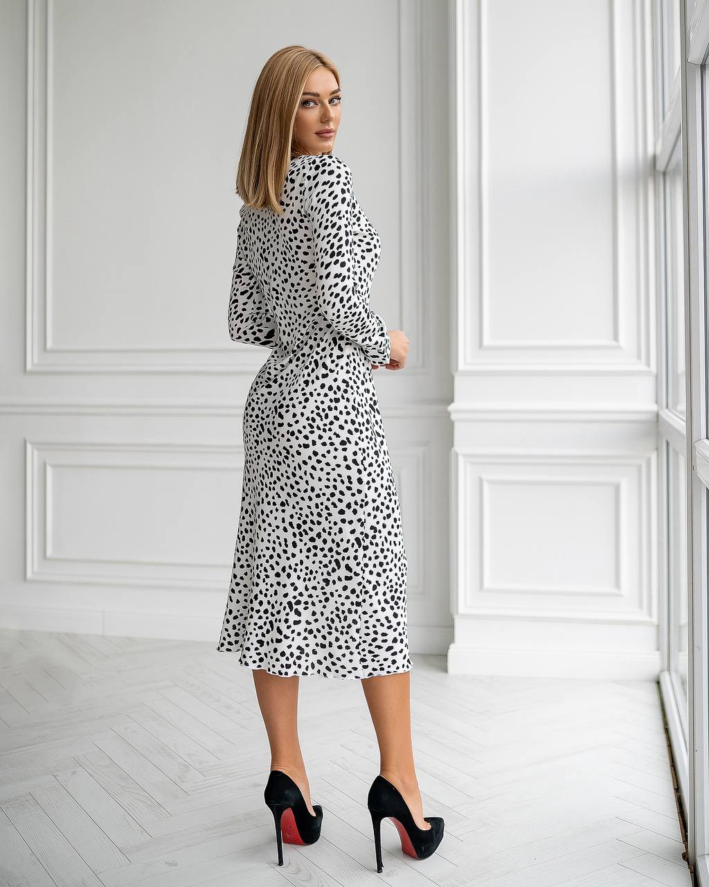 Long-Sleeve Midi Dress