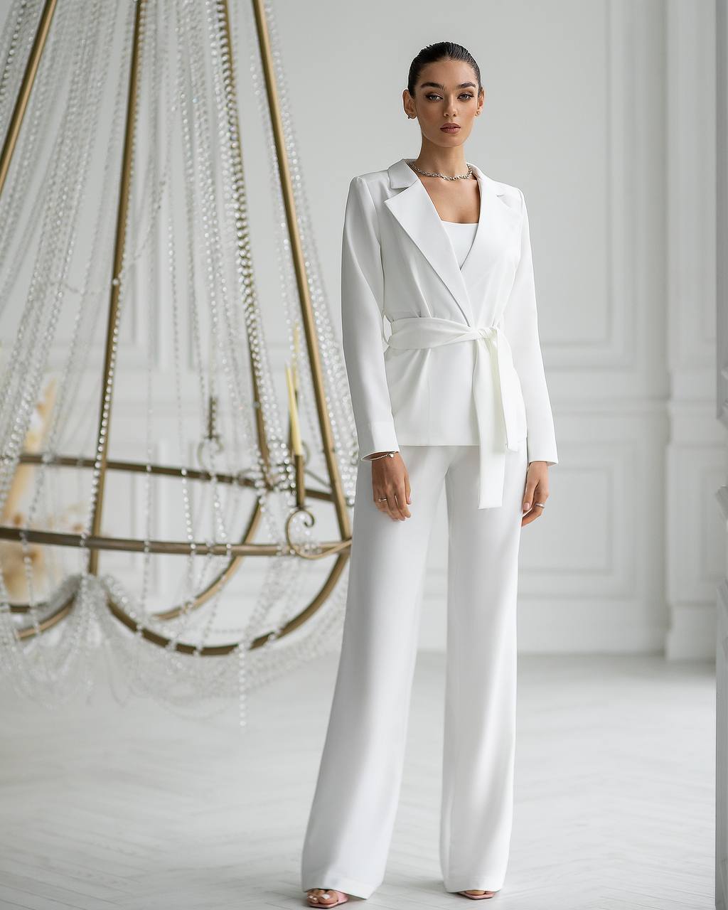 Belted Wide-Leg Suit 3-Piece
