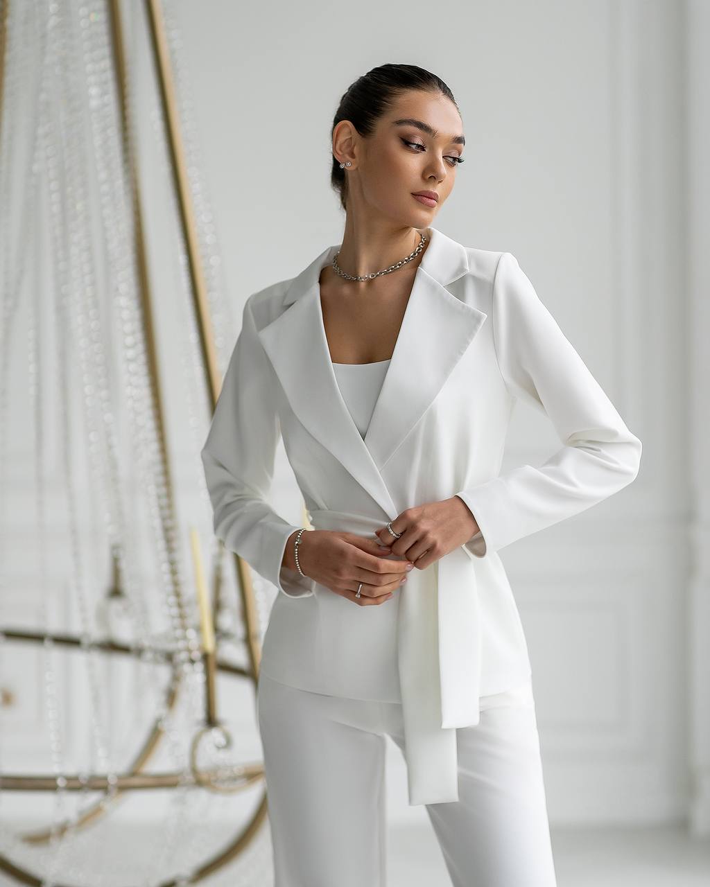 Belted Wide-Leg Suit 3-Piece