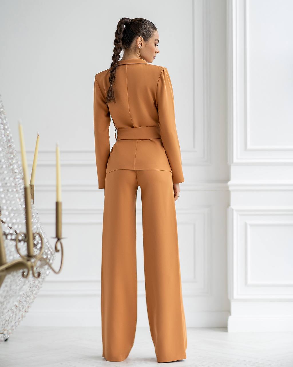 Belted Wide-Leg Suit 3-Piece