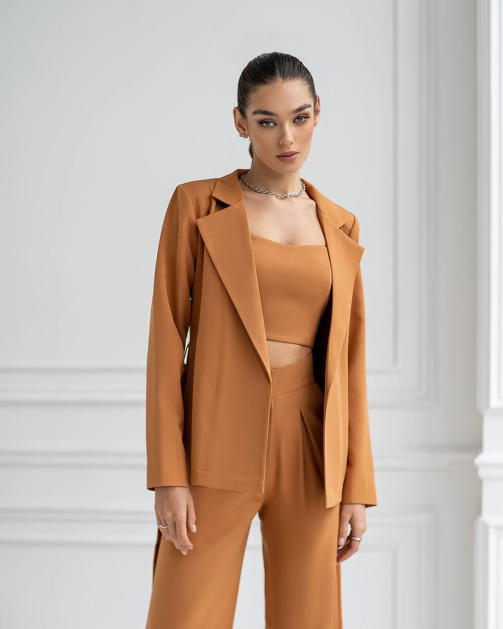 Belted Wide-Leg Suit 3-Piece
