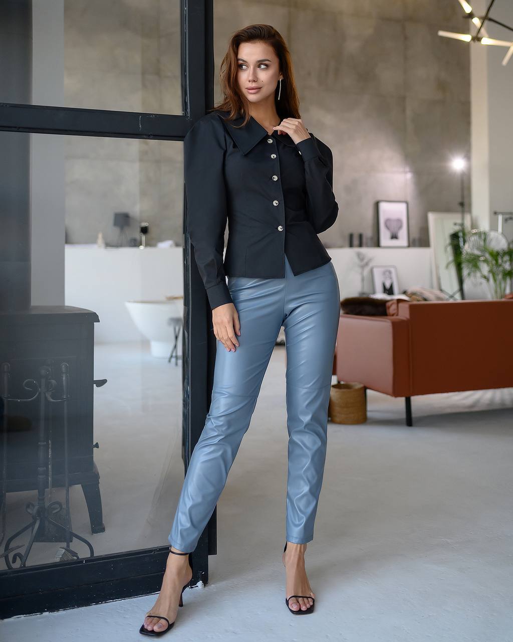 Puff Sleeve Collared Blouse