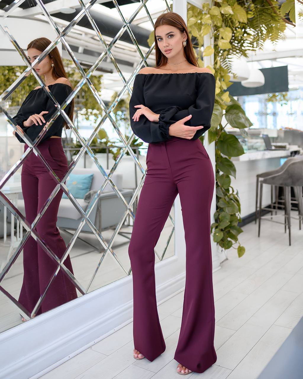 Waist Fitted Flared Pants