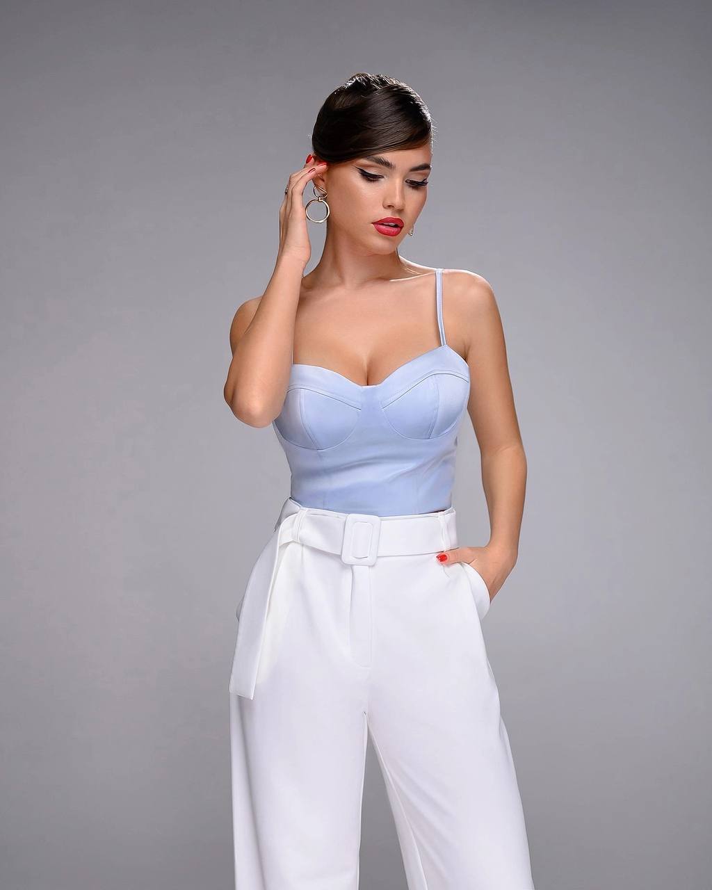 Satin Strappy Sweetheart Top