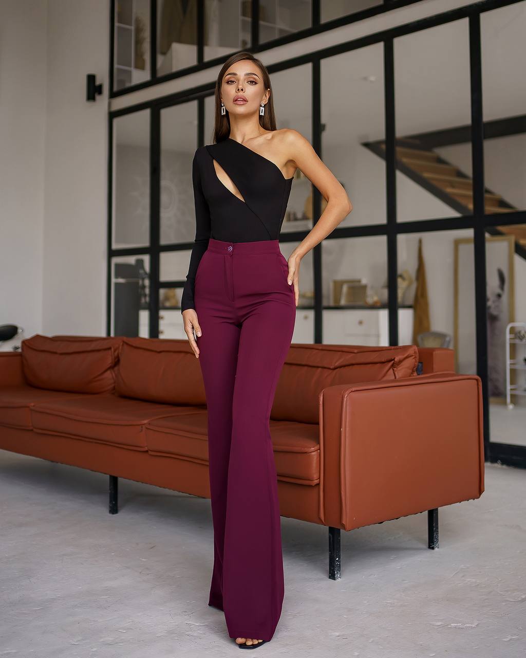 Waist Fitted Flared Pants