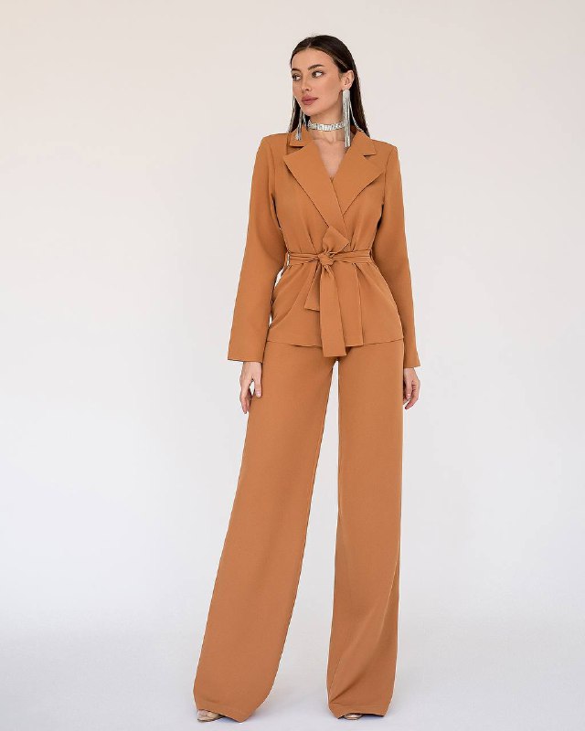 Belted Wide-Leg Suit 3-Piece