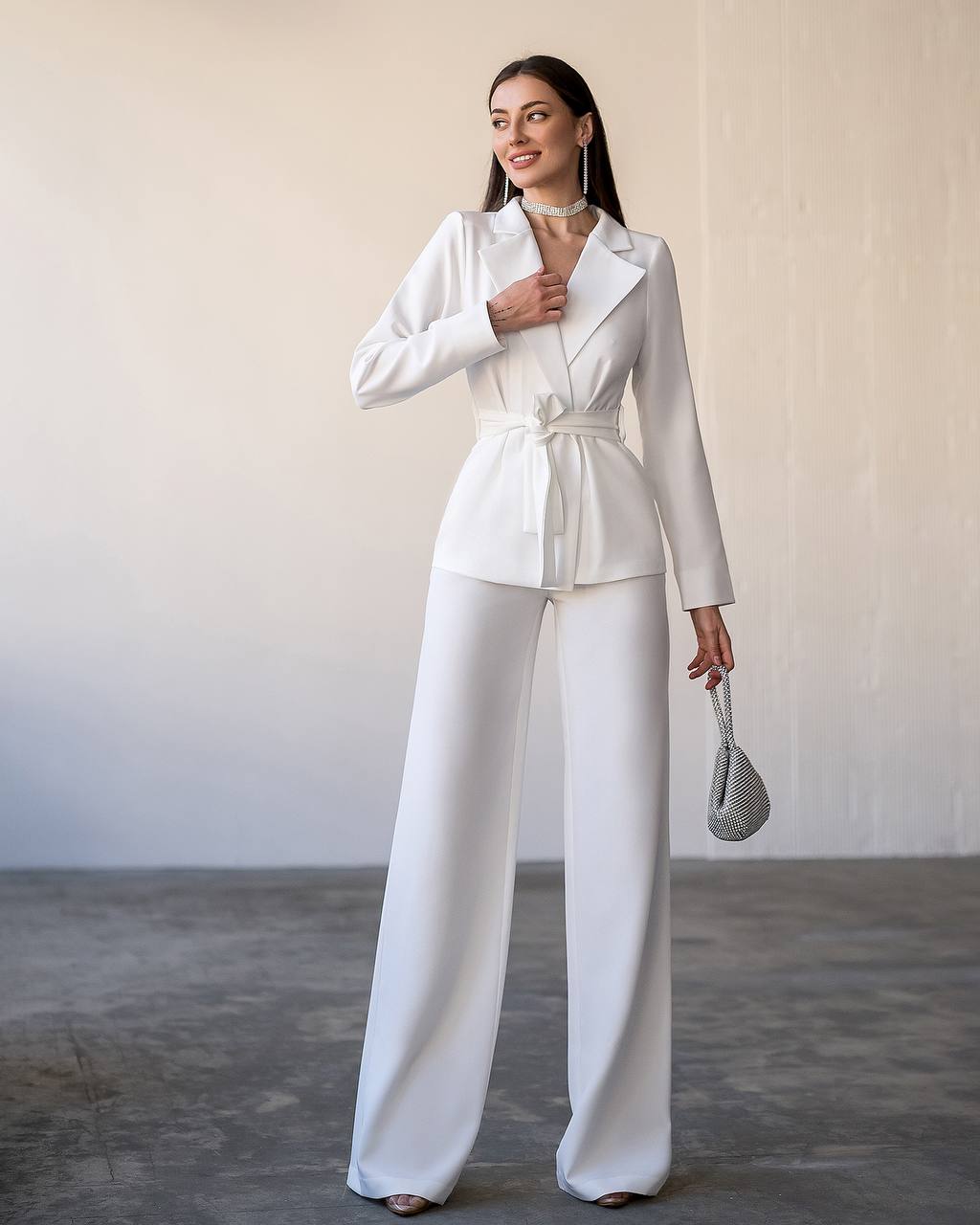 Belted Wide-Leg Suit 3-Piece