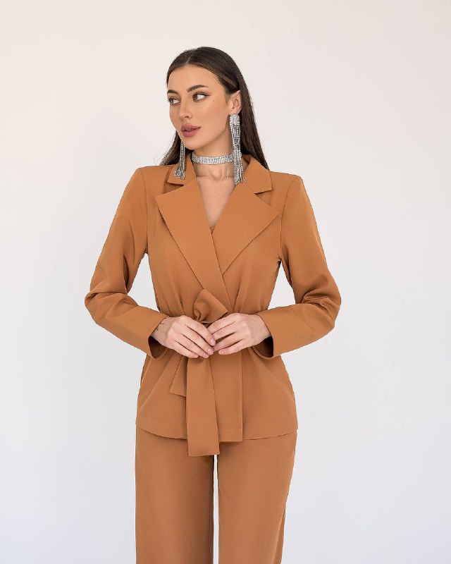 Belted Wide-Leg Suit 3-Piece
