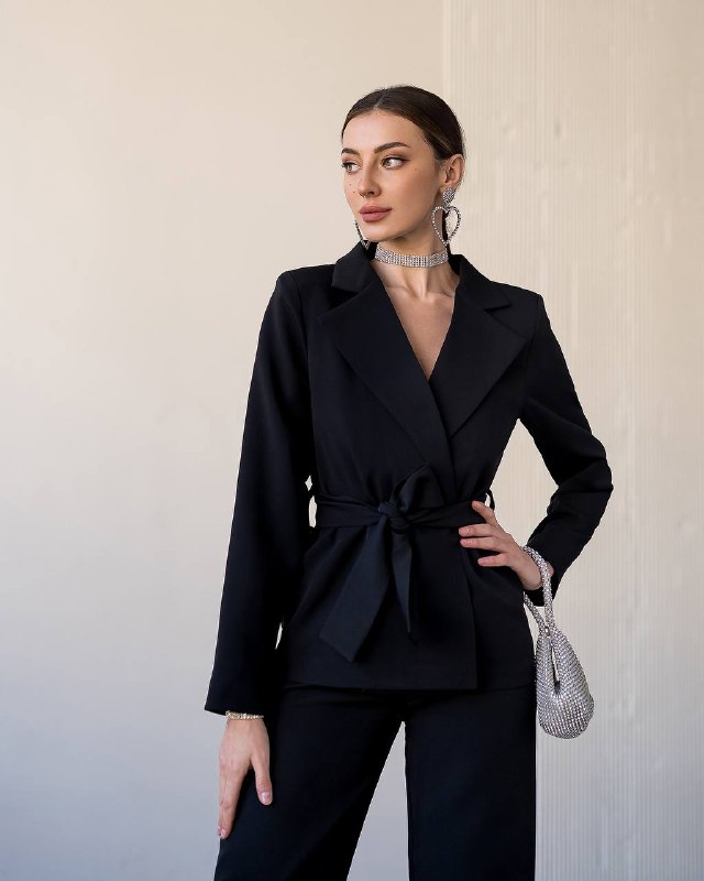 Belted Wide-Leg Suit 3-Piece