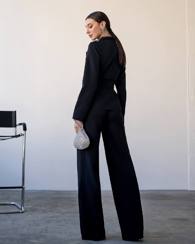 Belted Wide-Leg Suit 3-Piece