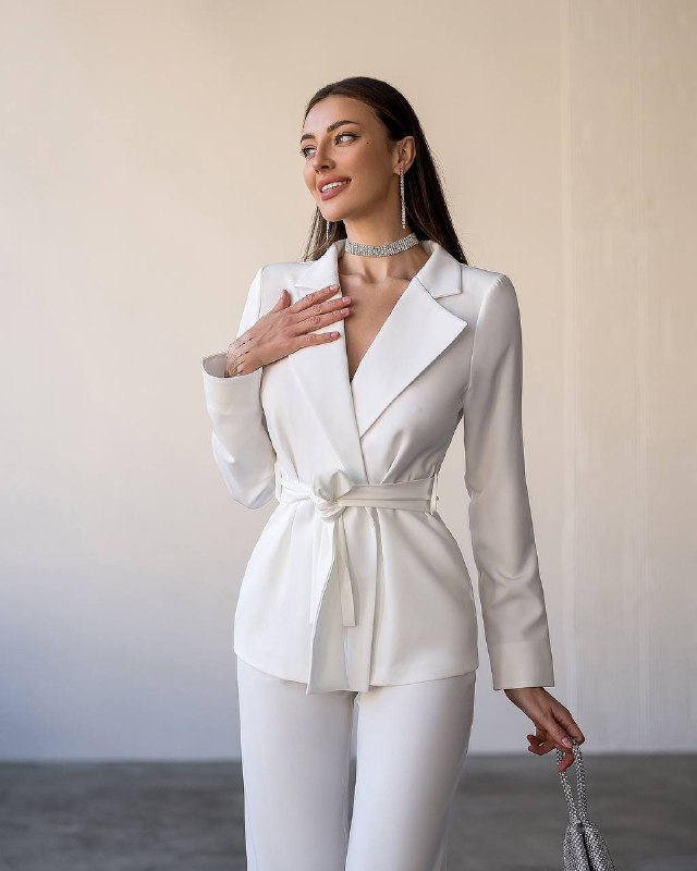 Belted Wide-Leg Suit 3-Piece