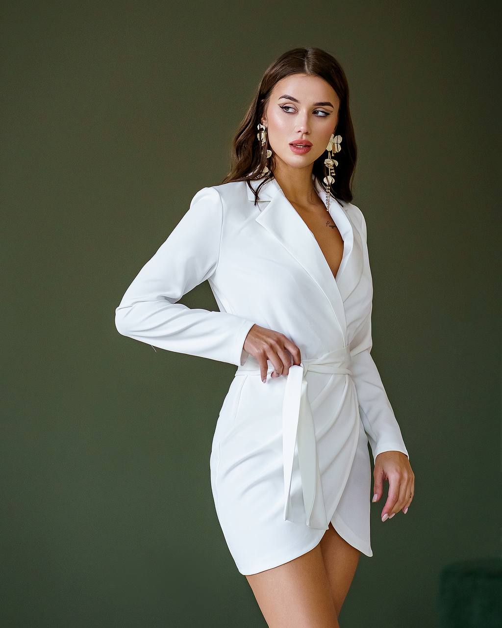 Wrap Long Sleeve Mini Dress