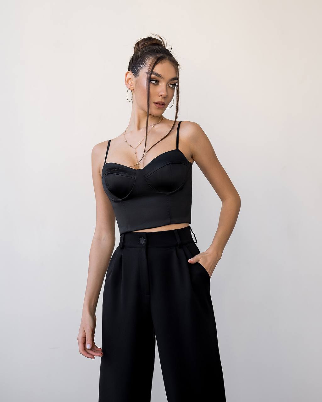 Satin Strappy Sweetheart Top