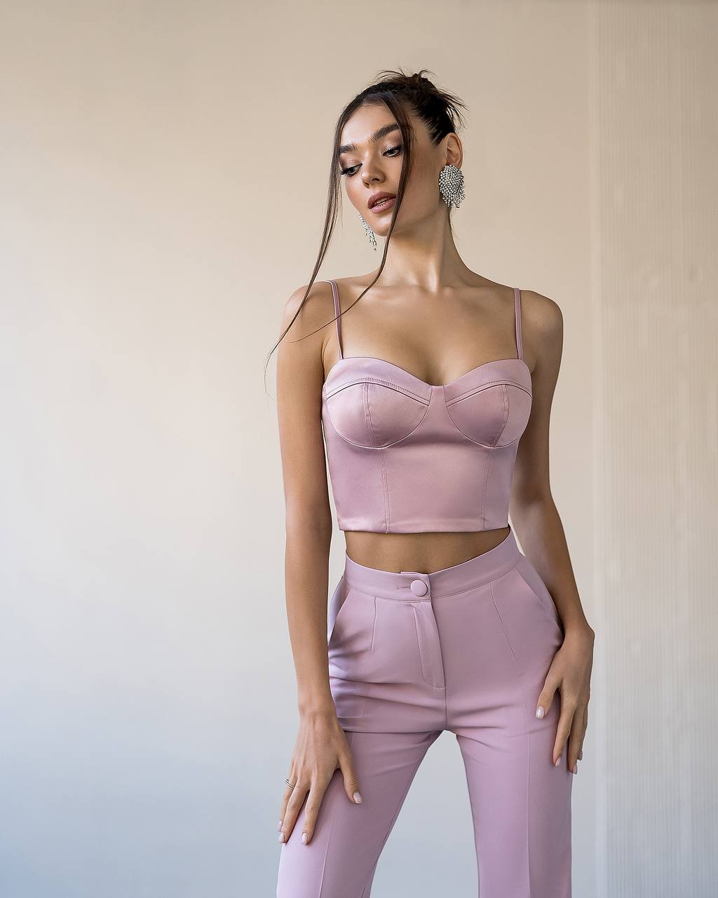 Satin Strappy Sweetheart Top
