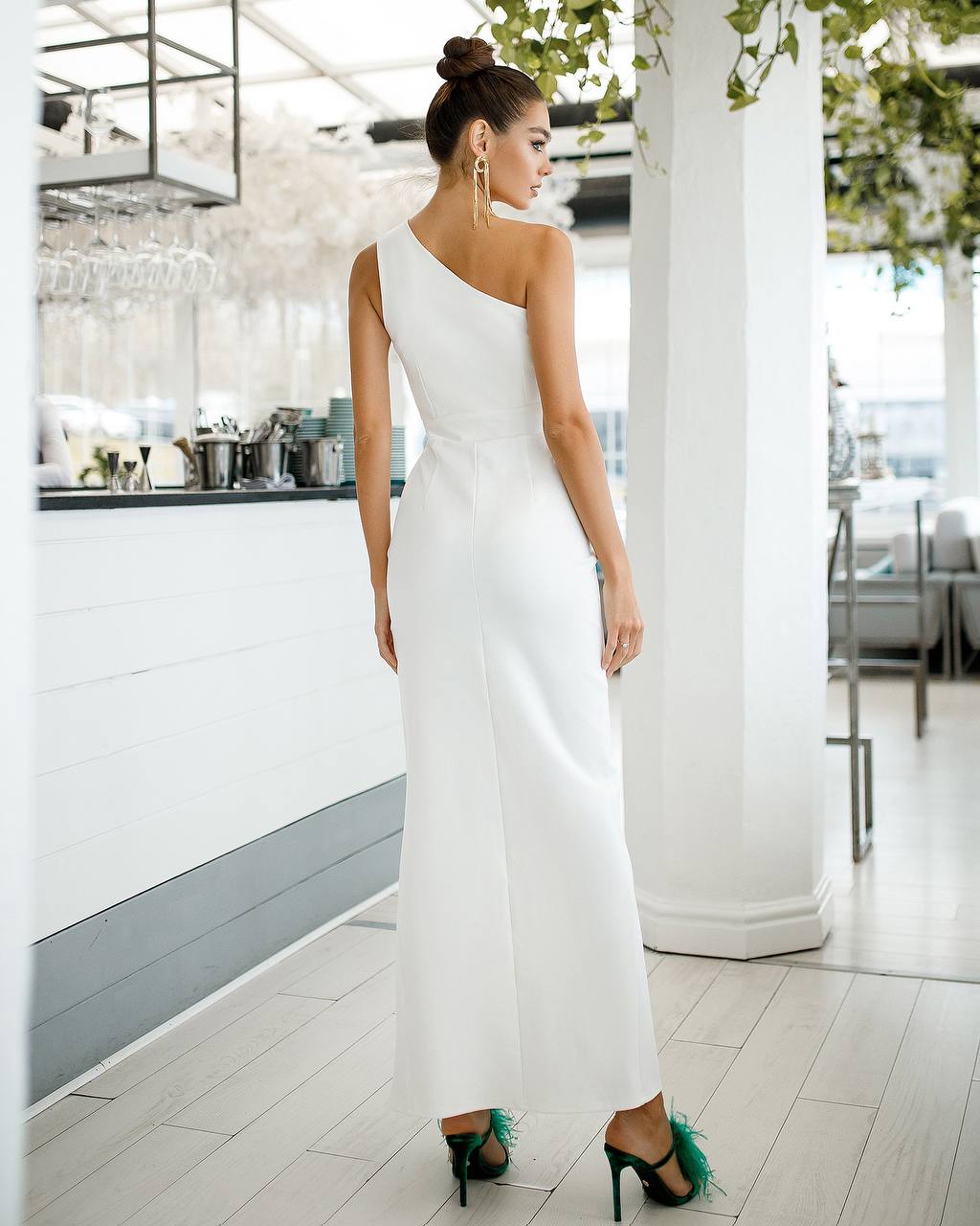 One-Shoulder Cut-Out Maxi Dress