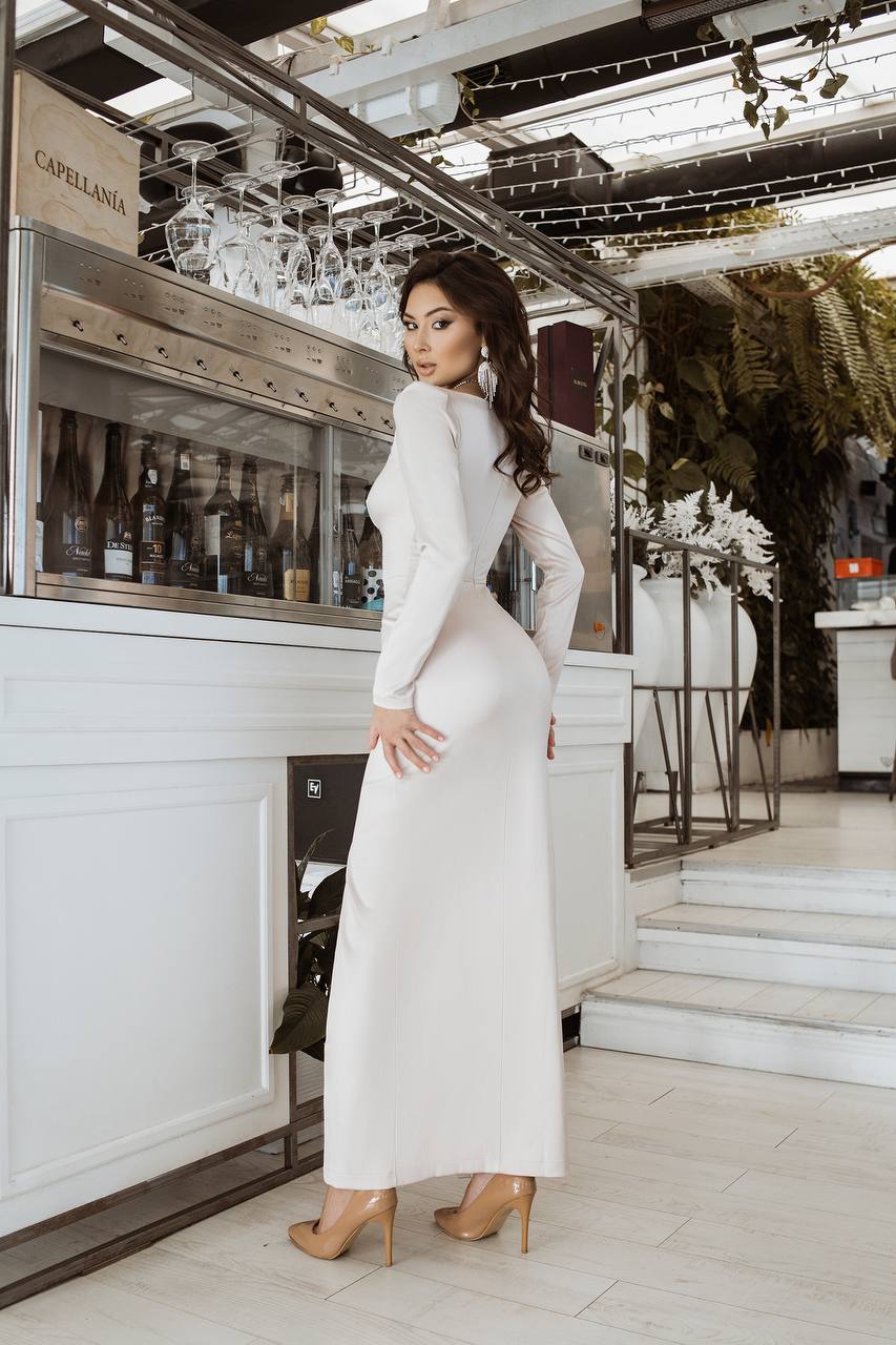Satin Long Sleeve Maxi Dress