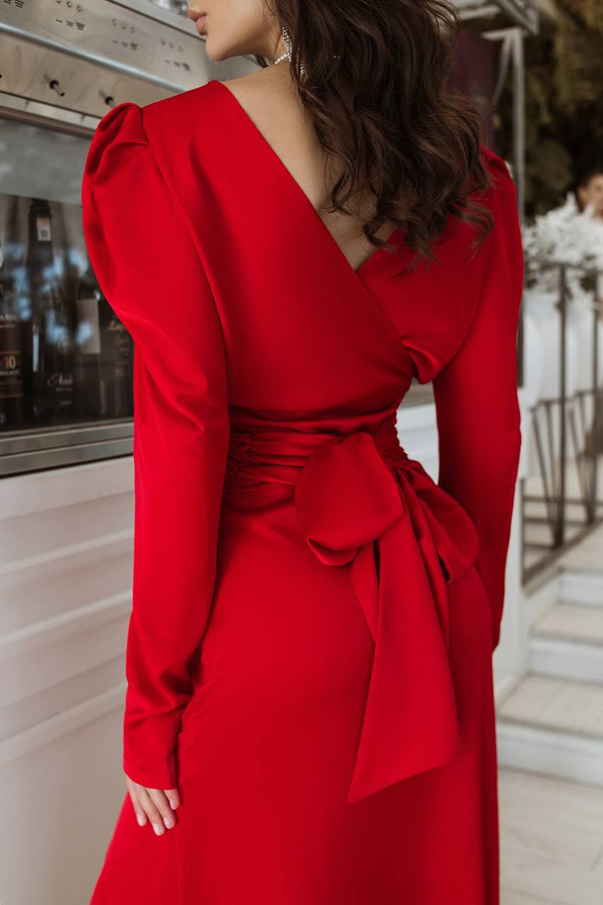Puff Sleeve Belted Maxi Dress