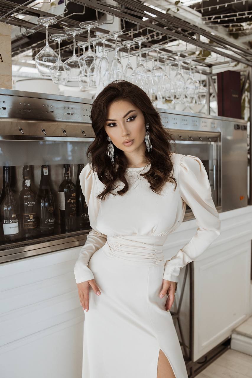 Puff Sleeve Belted Maxi Dress