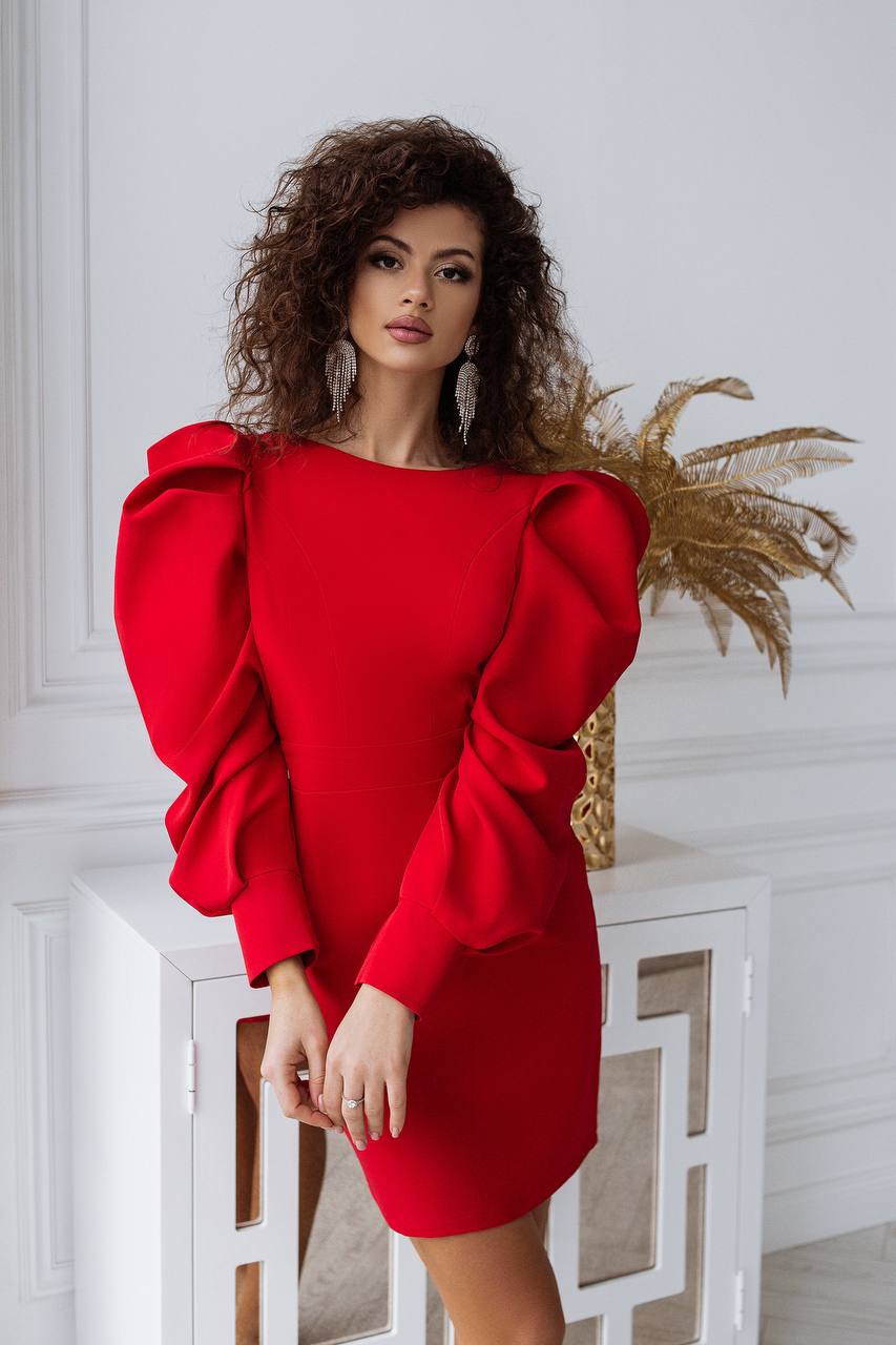 Backless Puff Sleeve Mini Dress