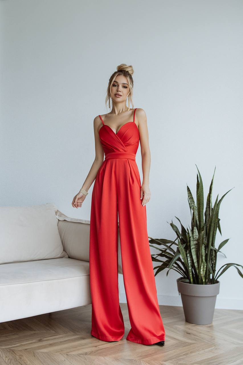 Satin Wide-Leg Jumpsuit