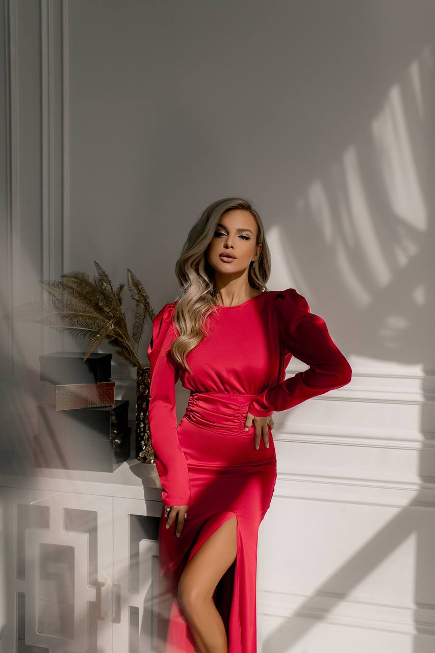 Puff Sleeve Belted Maxi Dress