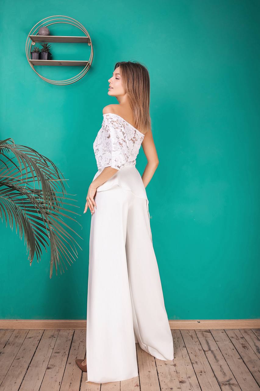 Alexa Evening One-Shoulder Gown Suit
