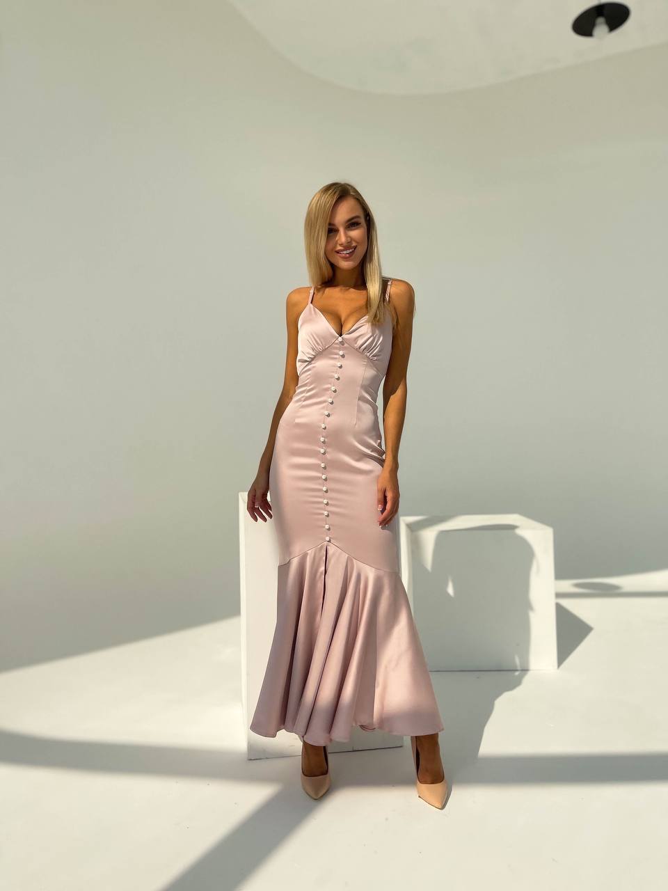 V-neck Satin Slip Dress
