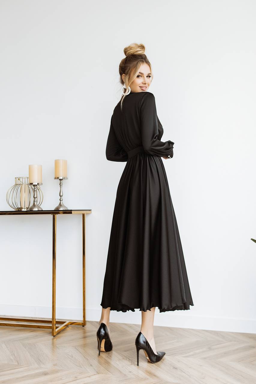 Silk Long Sleeve Maxi Dress