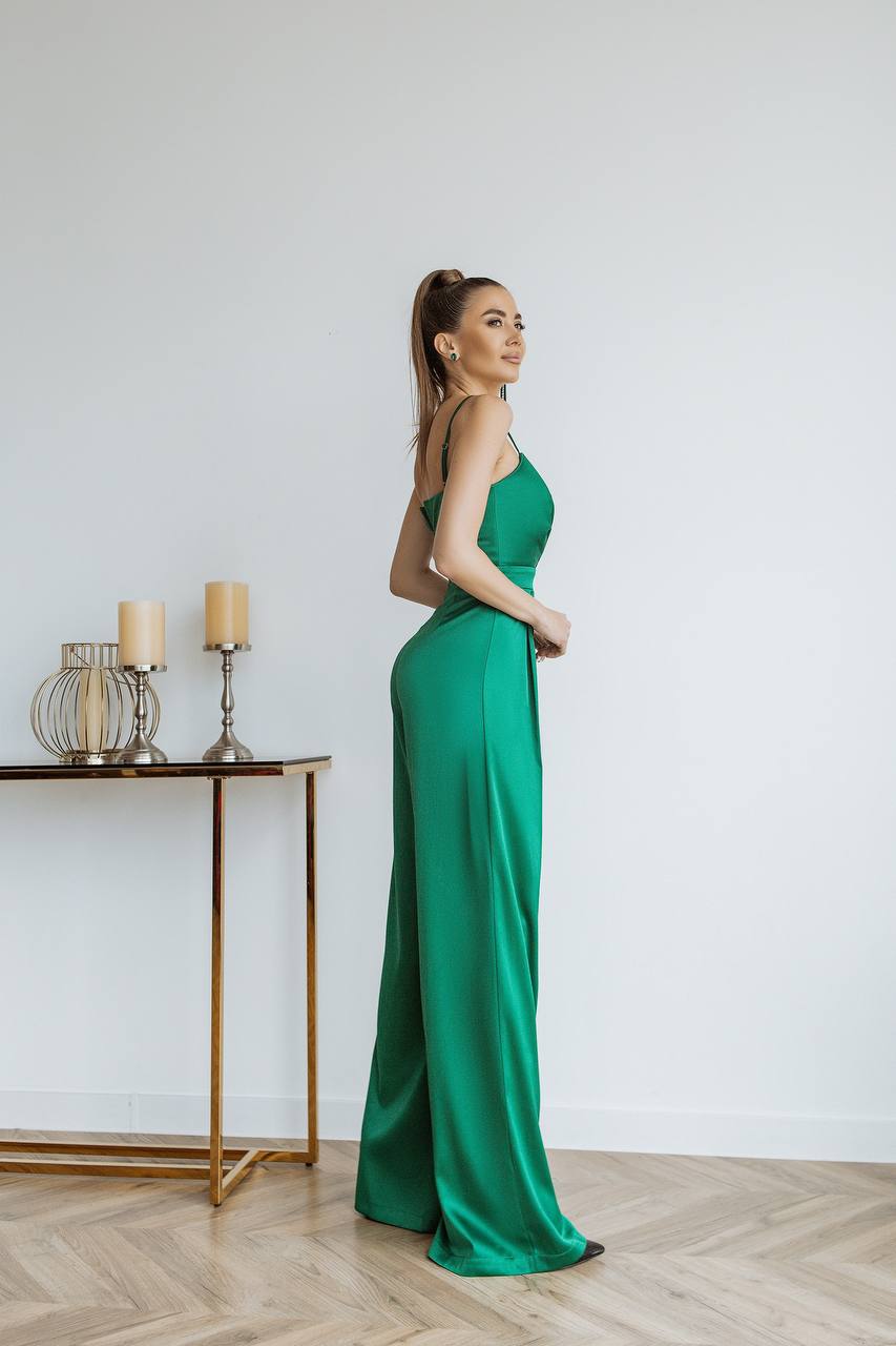 Satin Wide-Leg Jumpsuit
