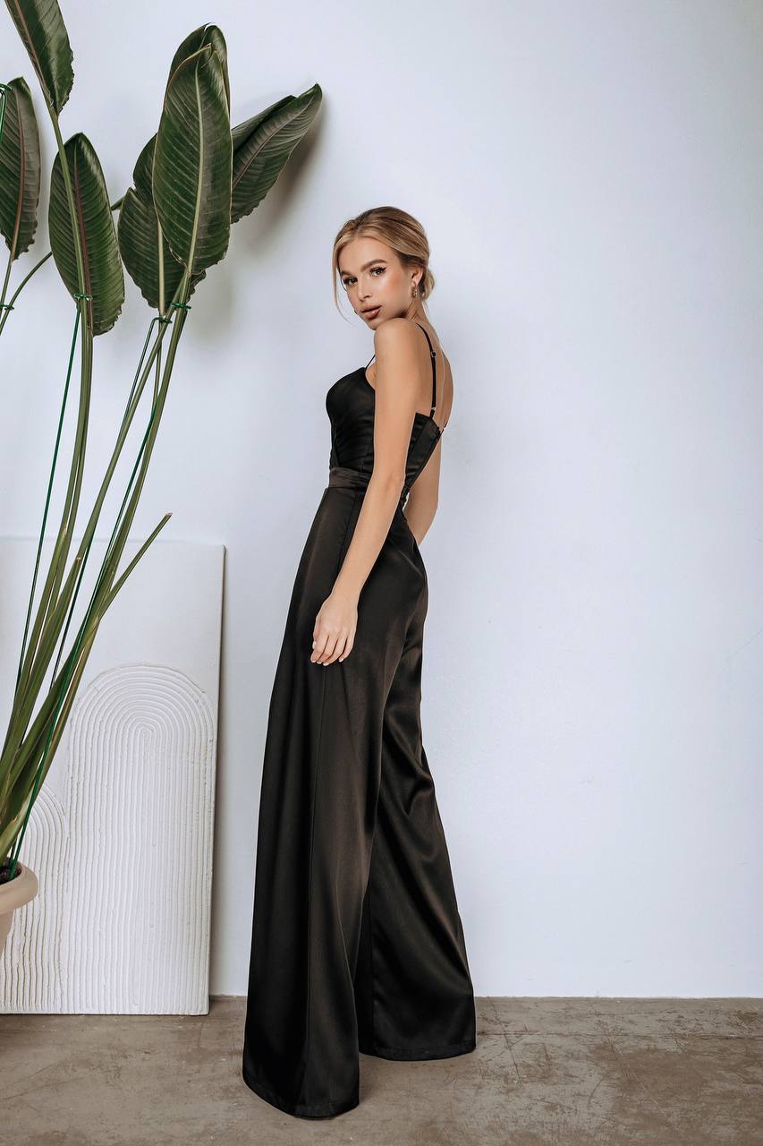 Satin Wide-Leg Jumpsuit
