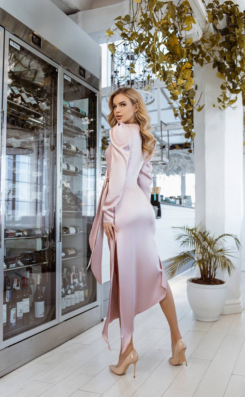 Puff Sleeve Wrap Dress