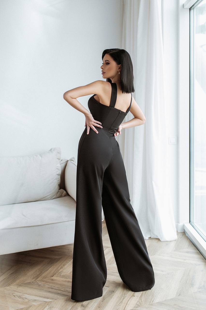 Cross-Neck Sleeveless Jumpsuit