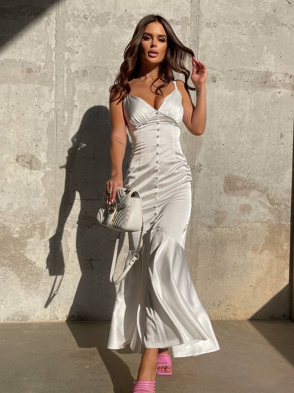 V-neck Satin Slip Dress