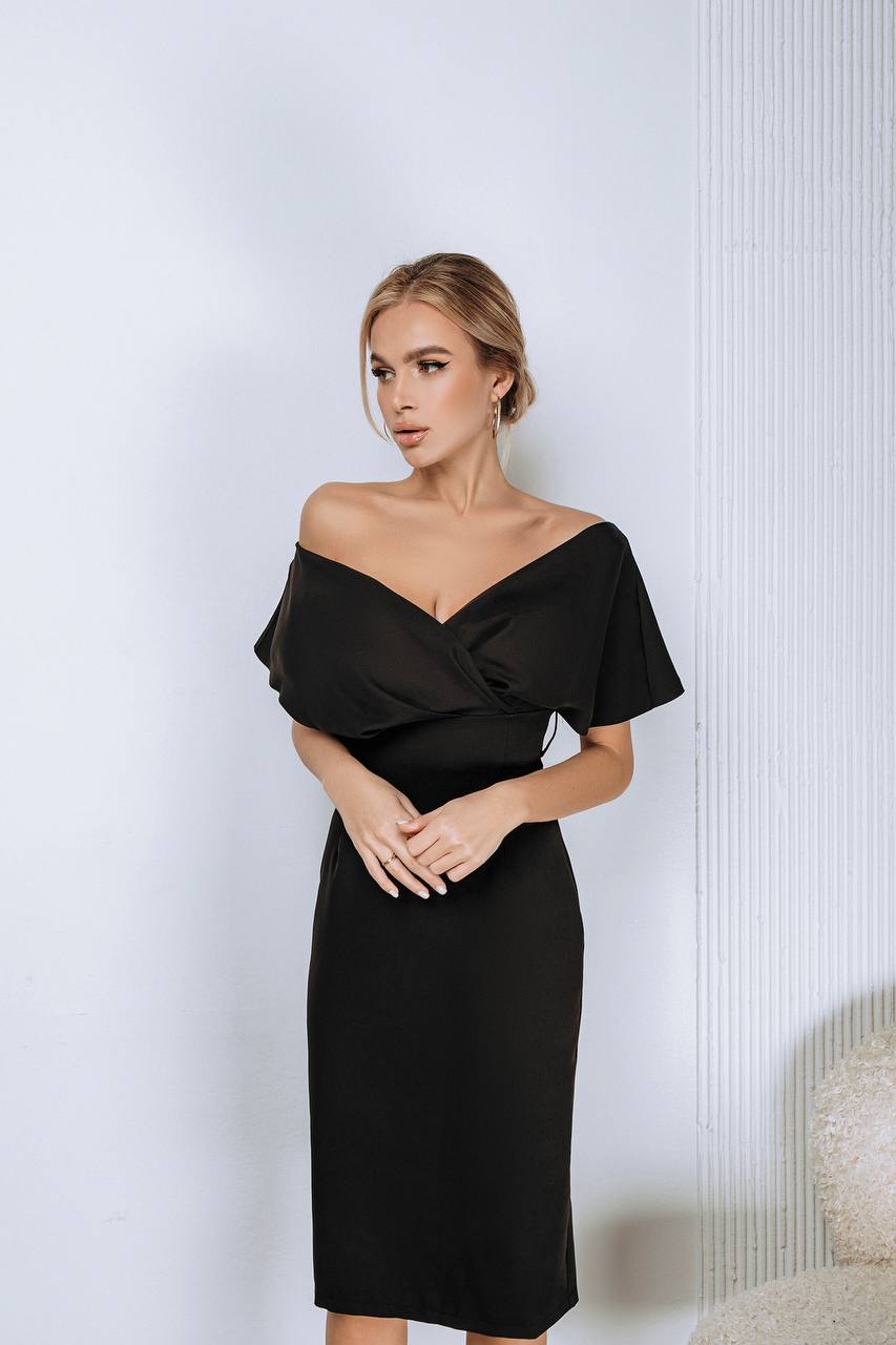 Off-the-shoulder Midi Dress