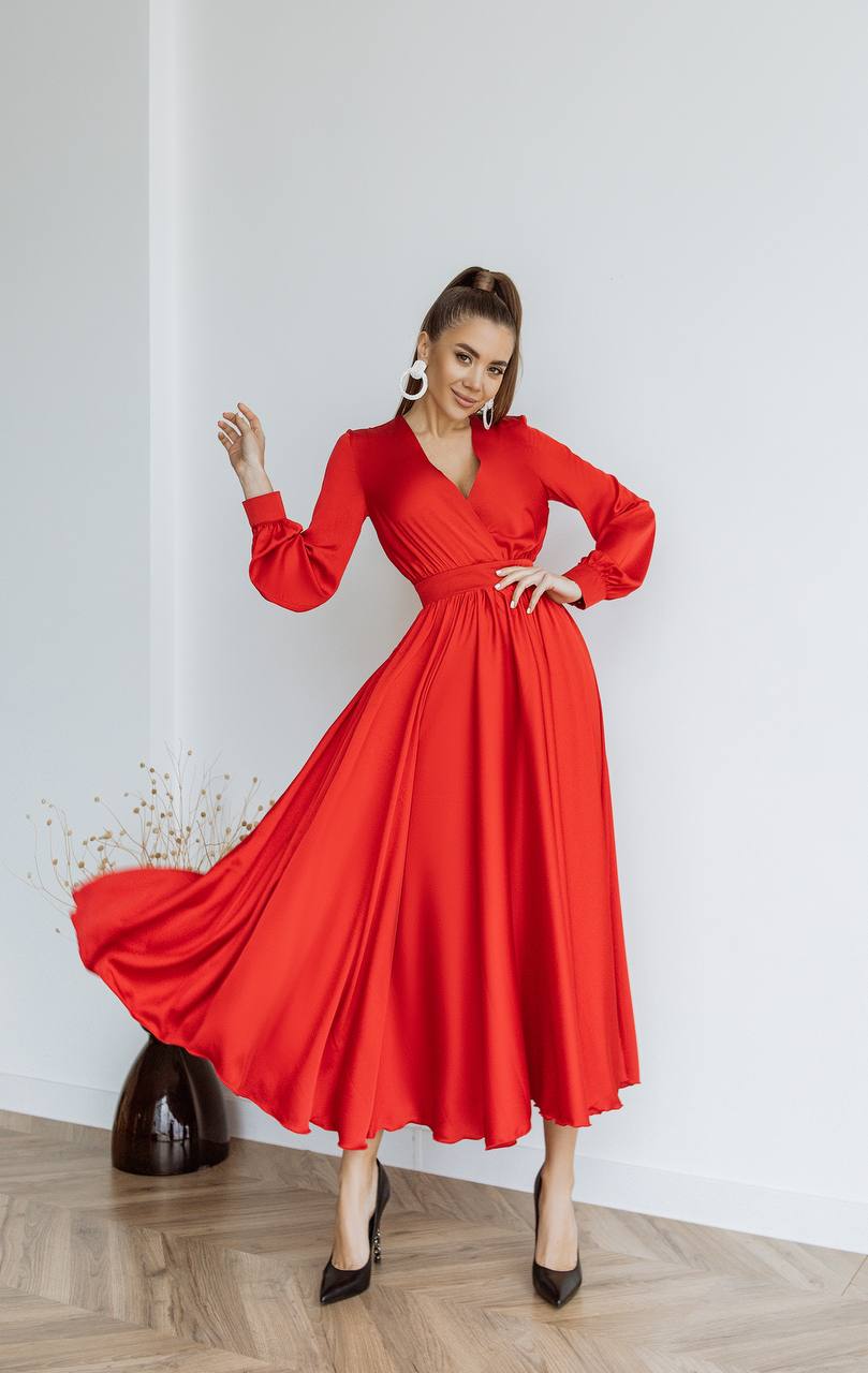 Silk Long Sleeve Maxi Dress