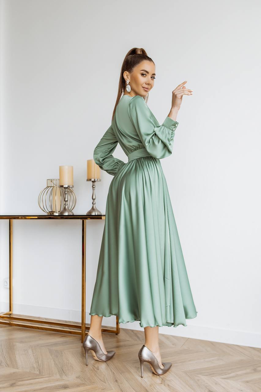 Silk Long Sleeve Maxi Dress